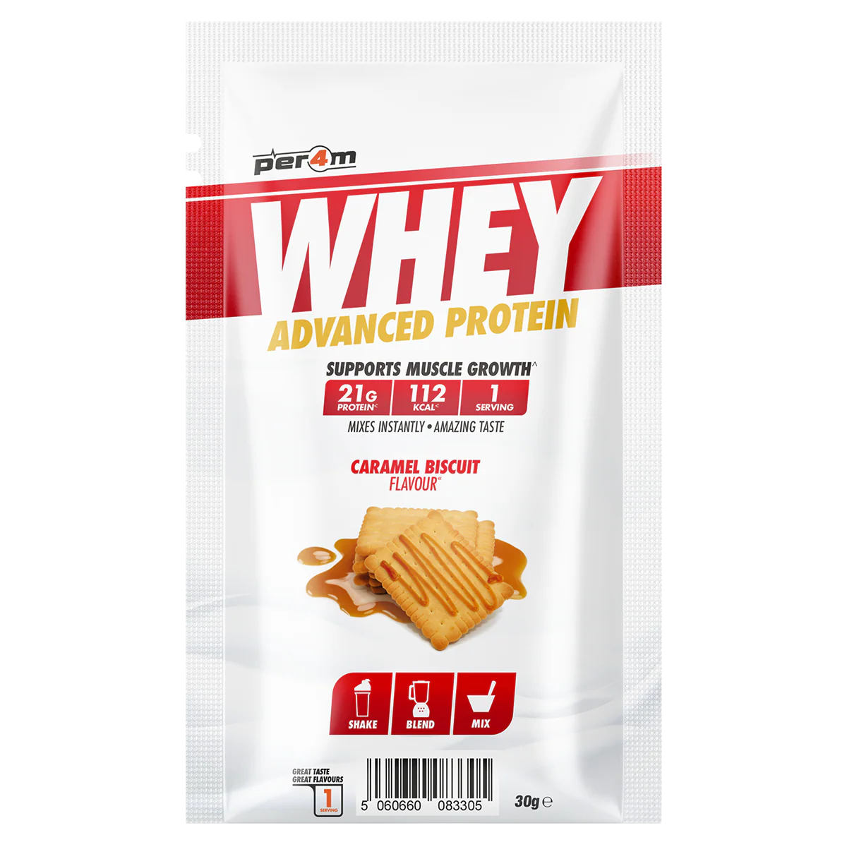 Per4m Advanced Whey Protein Sachet 30g Caramel Biscuit