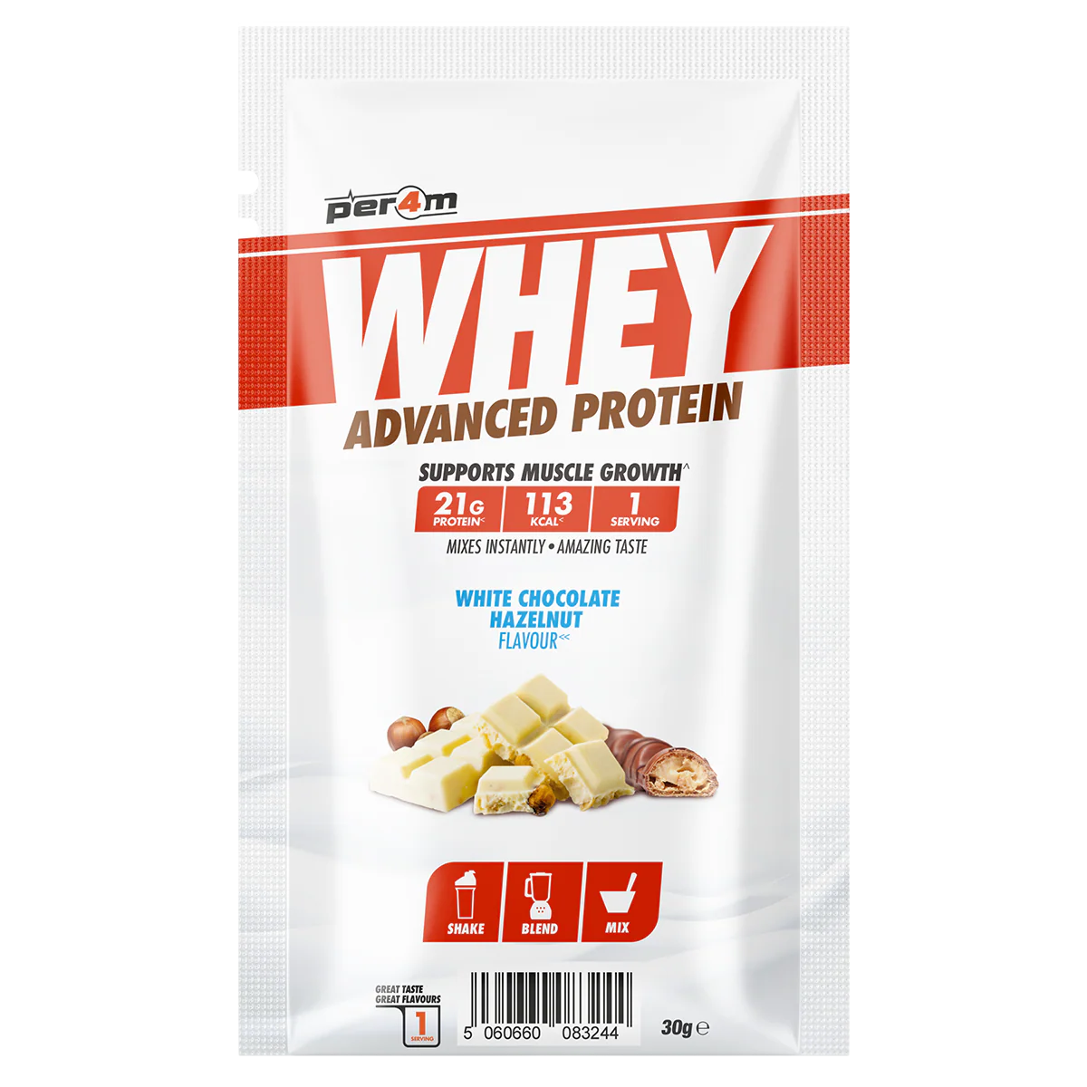 Per4m Advanced Whey Protein Sachet 30g White Chocolate Hazelnut