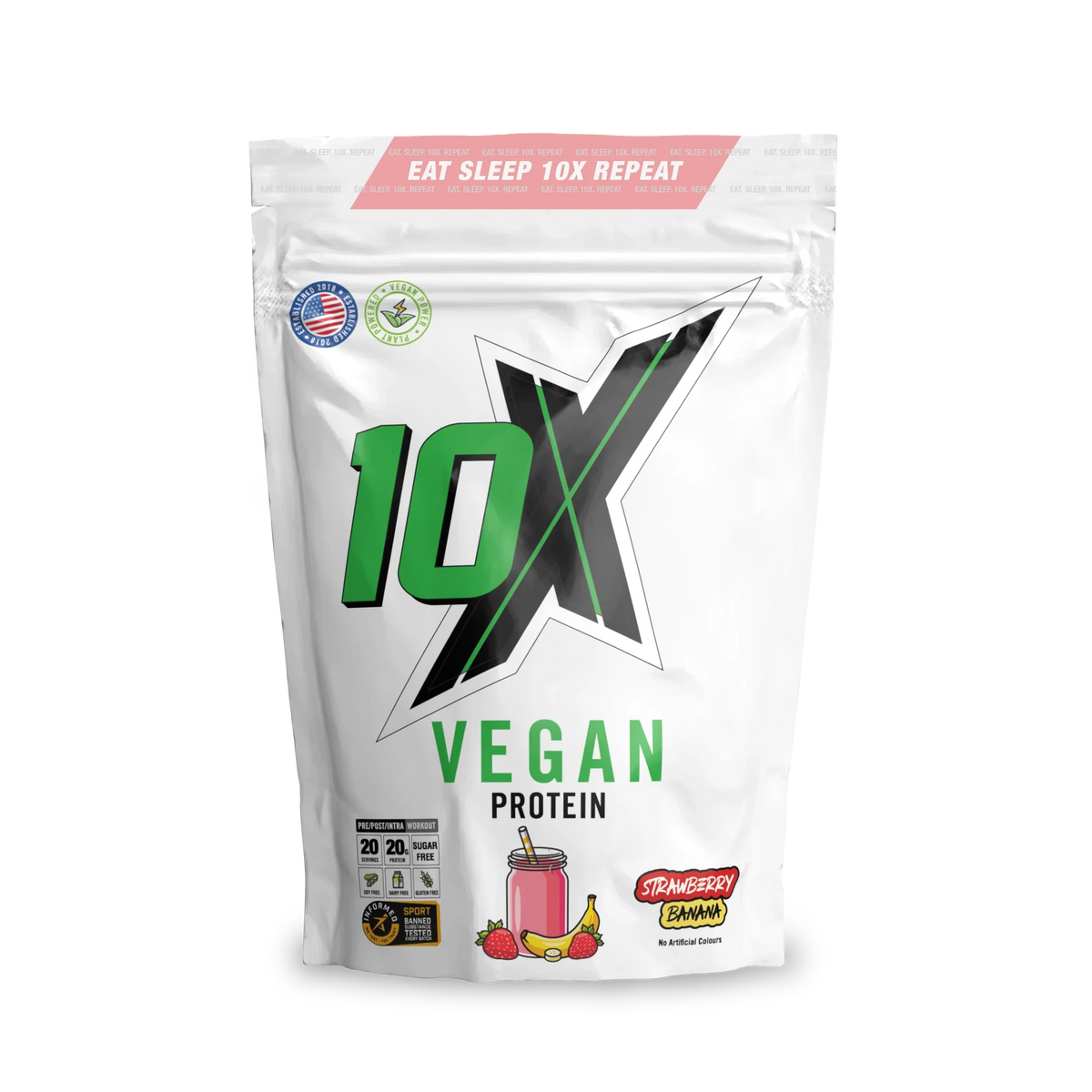 10X Vegan 540g Strawberry Banana