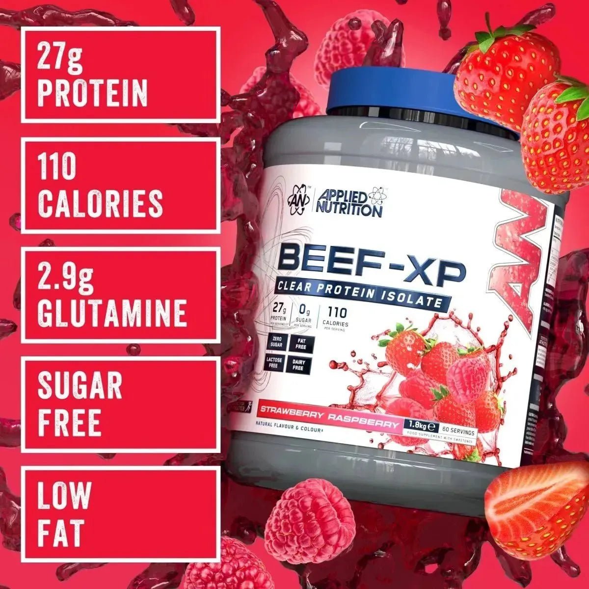 Applied Nutrition Beef-XP 1.8kg Strawberry and Raspberry