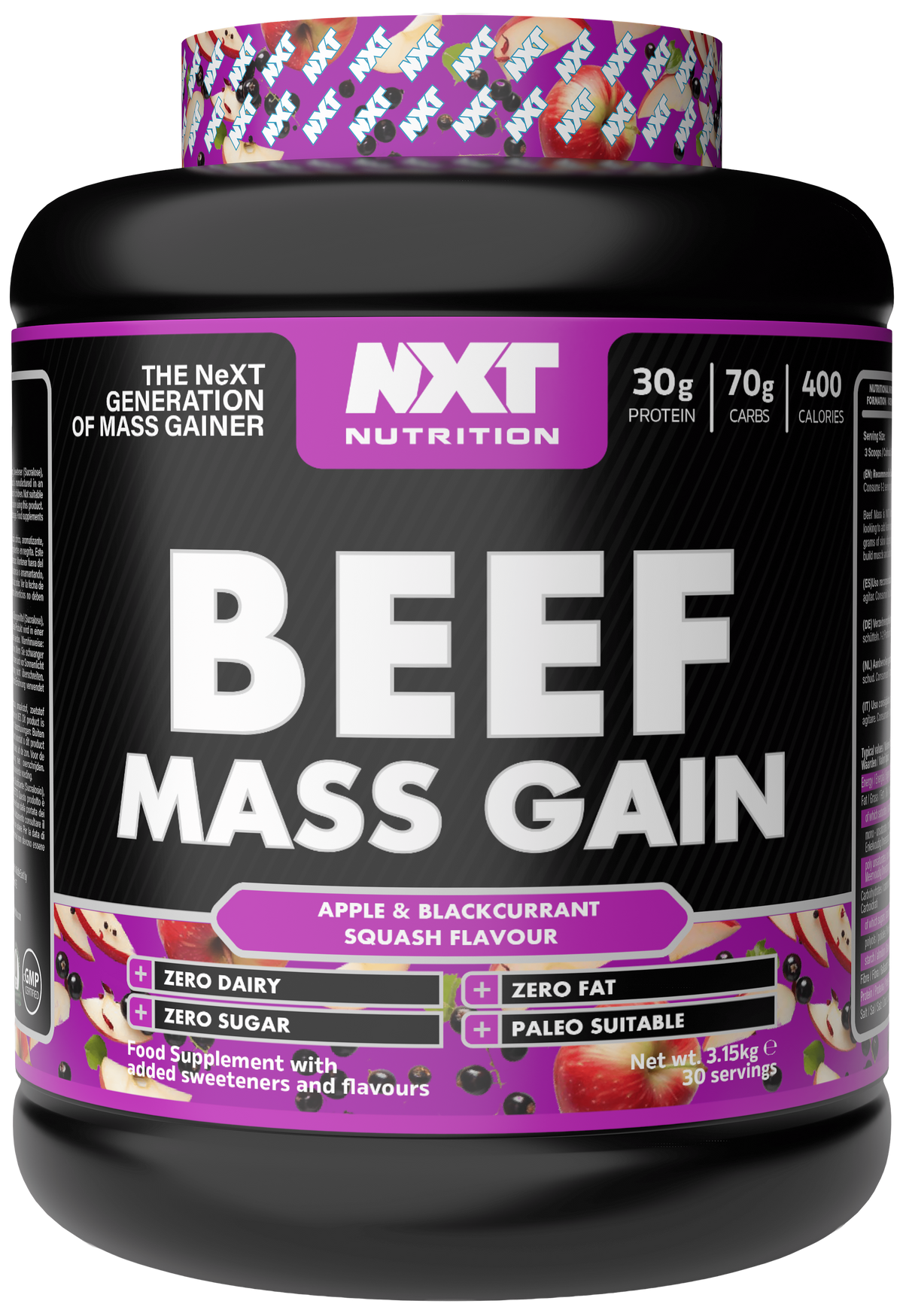 NXT Nutrition Beef Mass Gain 3.15kg