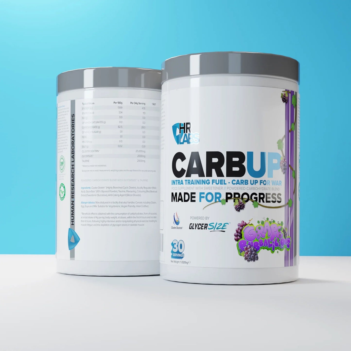 HR Labs Carb Up 1020g Grape Bubbalicious intra-workout carbohydrate powder