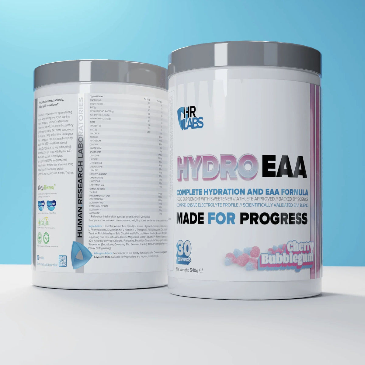 HR Labs HydroEAA 540g Cherry Bubblegum essential amino acids and electrolytes