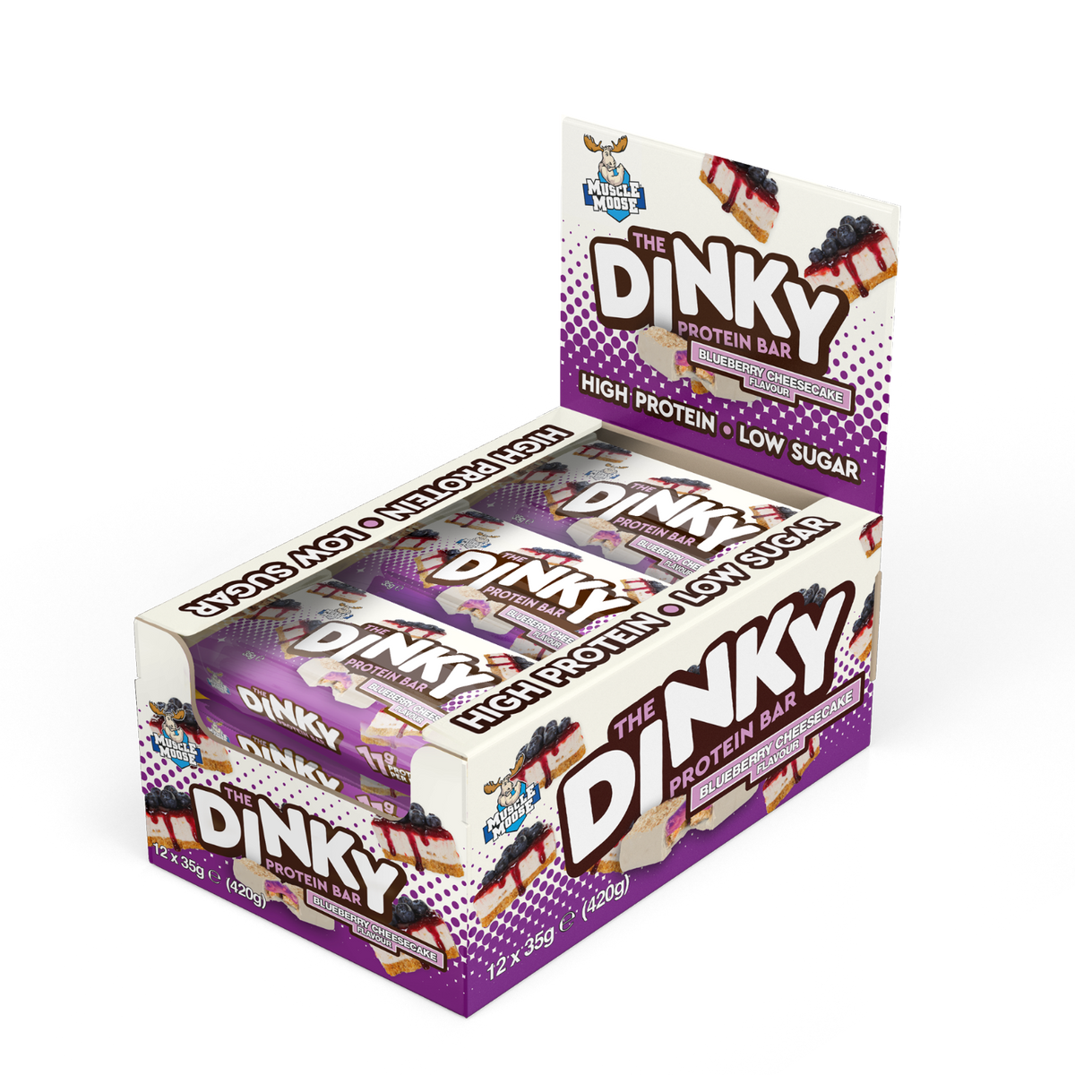 Muscle Moose Dinky Protein Bar Blueberry Cheesecake