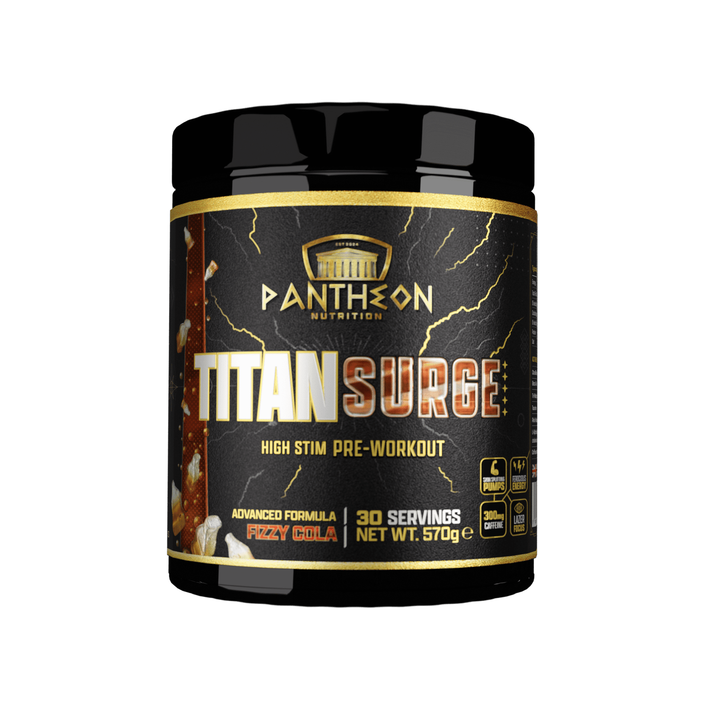 Pantheon Nutrition Titan Surge High Stim Pre-Workout, Fizzy Cola