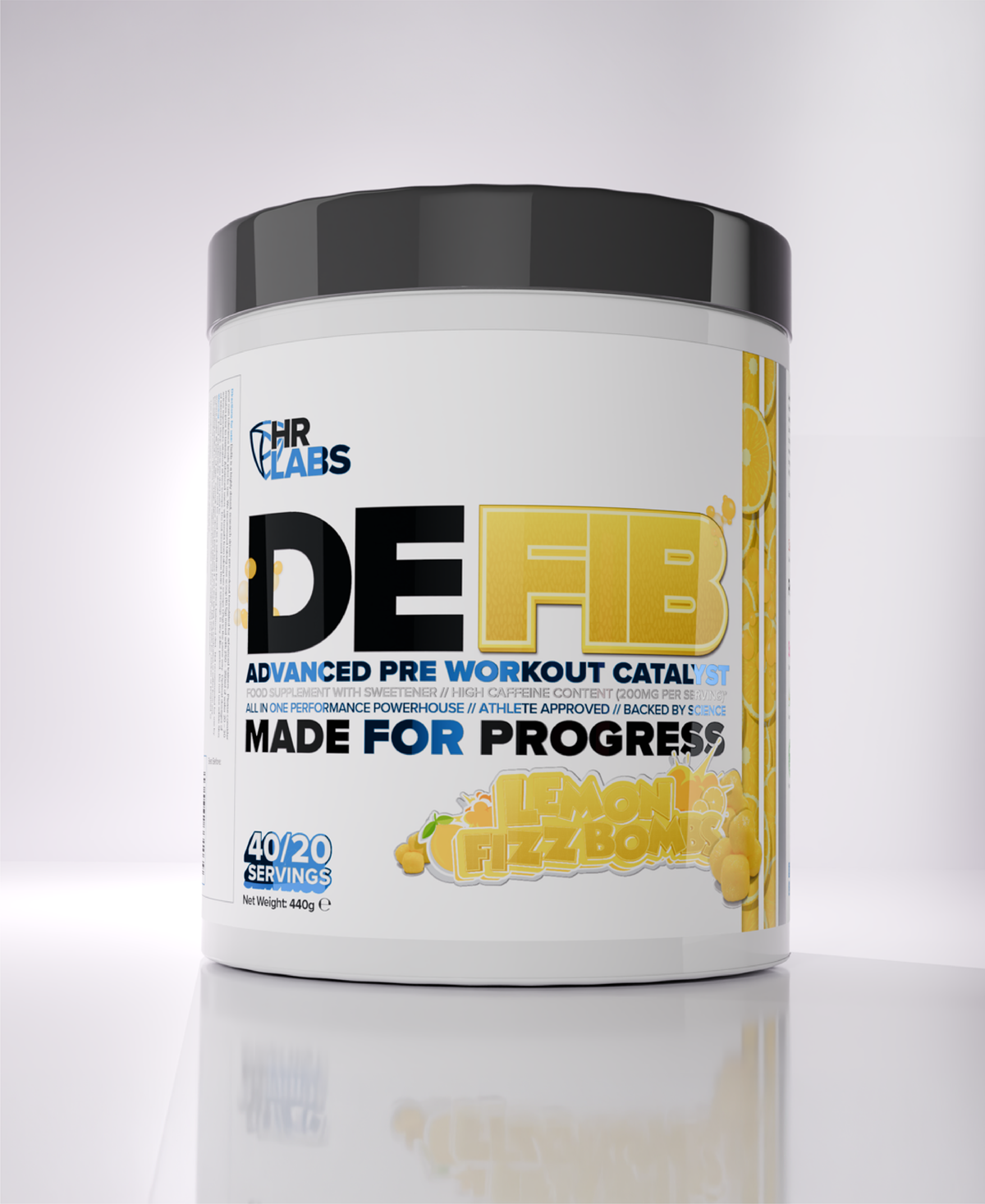 HR Labs Defib 440g Lemon Fizz Bombs pre-workout