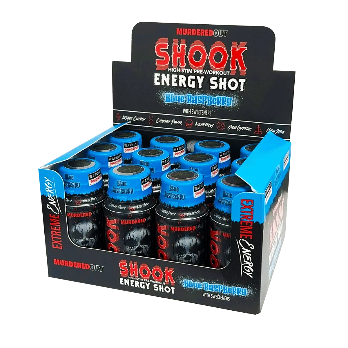Murdered Out Shook Energy Shot Blue Raspberry