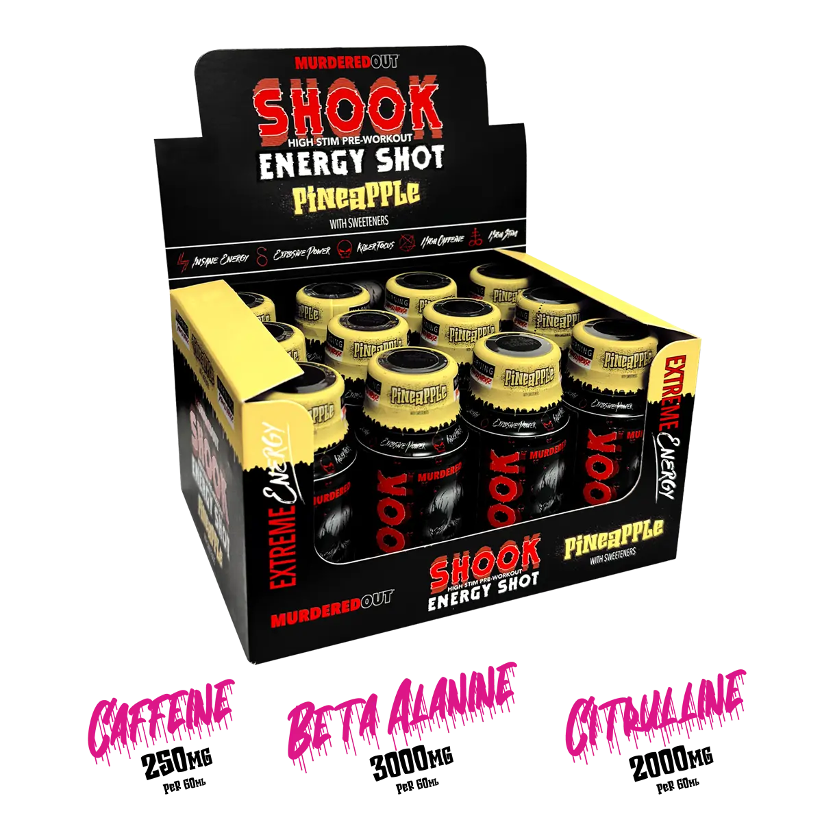 Murdered Out Shook Energy Shot Pineapple