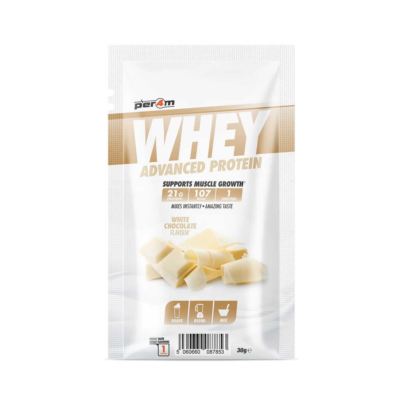 Per4m Advanced Whey Protein Sachet 30g White Chocolate