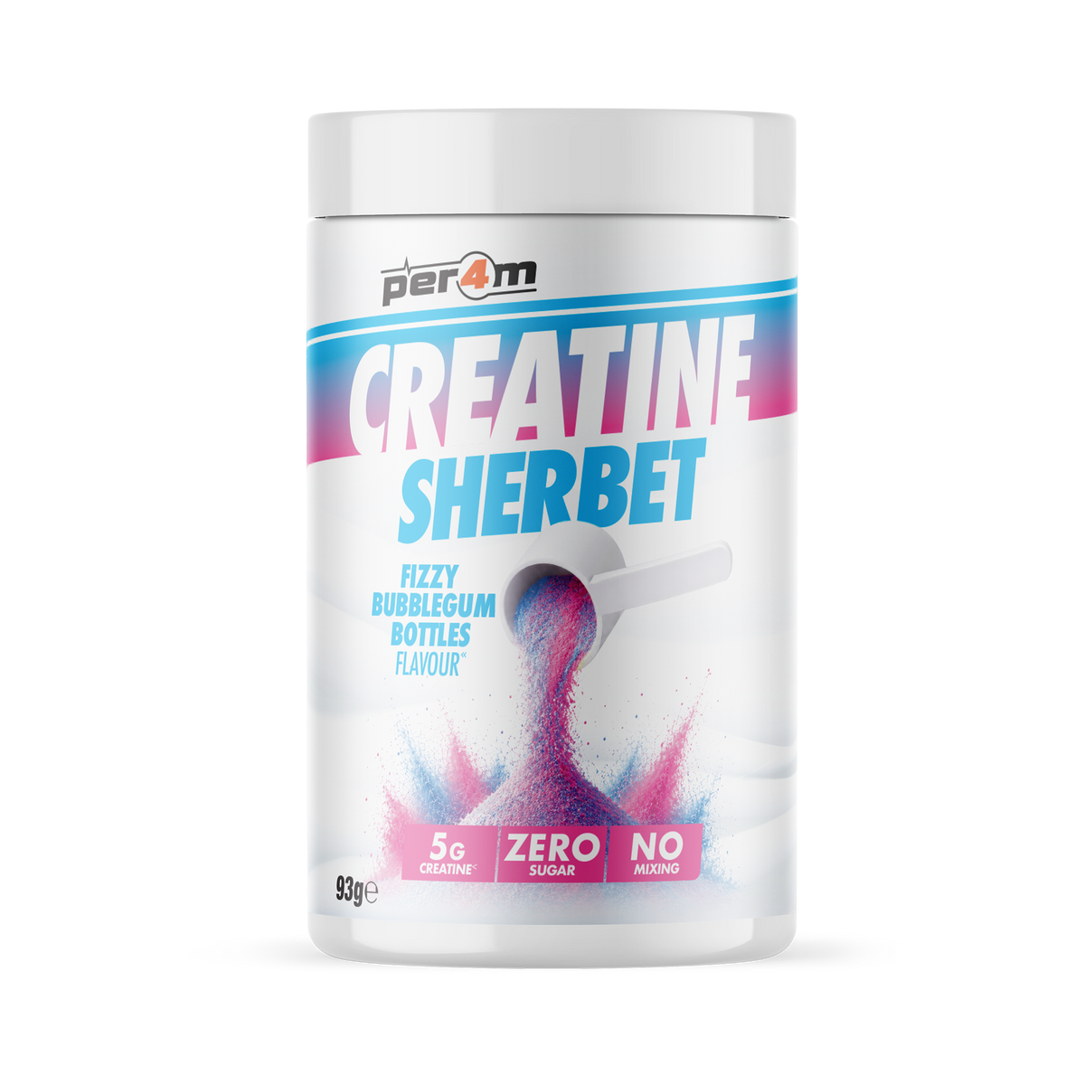 Per4m Creatine Sherbet 93g - Fizzy Bubblegum Bottles