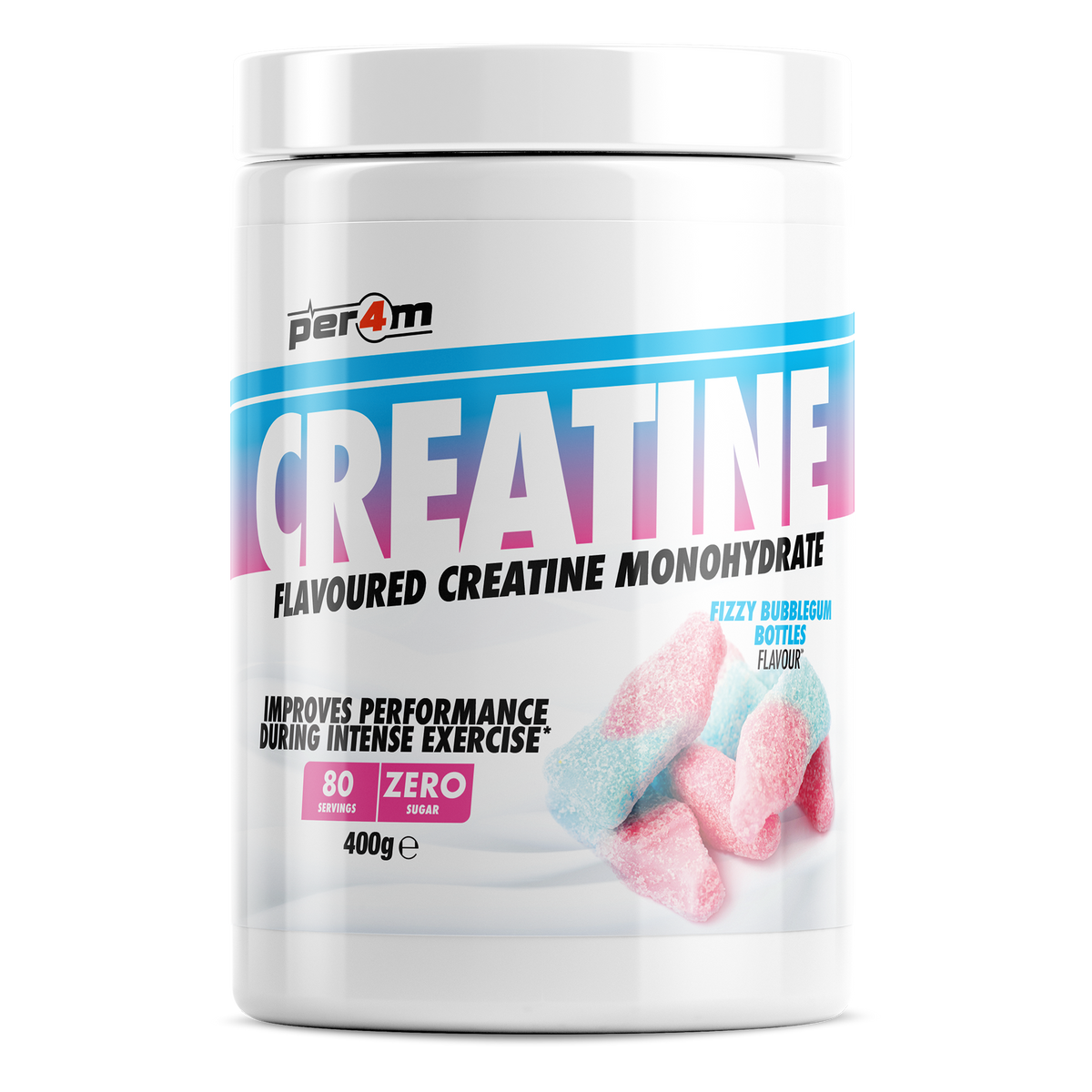 Per4m Creatine 400g - Fizzy Bubblegum Bottles