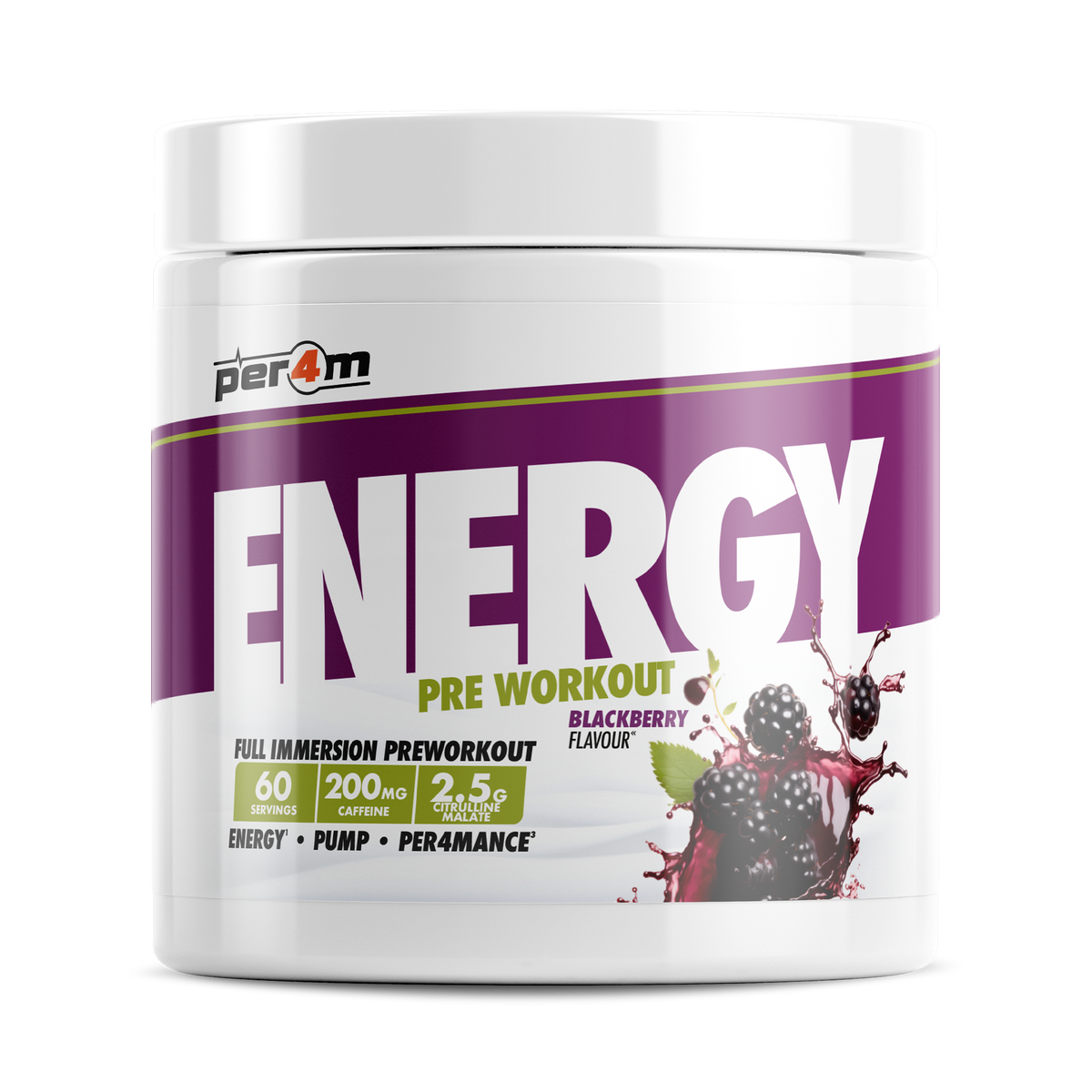 Per4m Energy Pre Workout 390g - Blackberry
