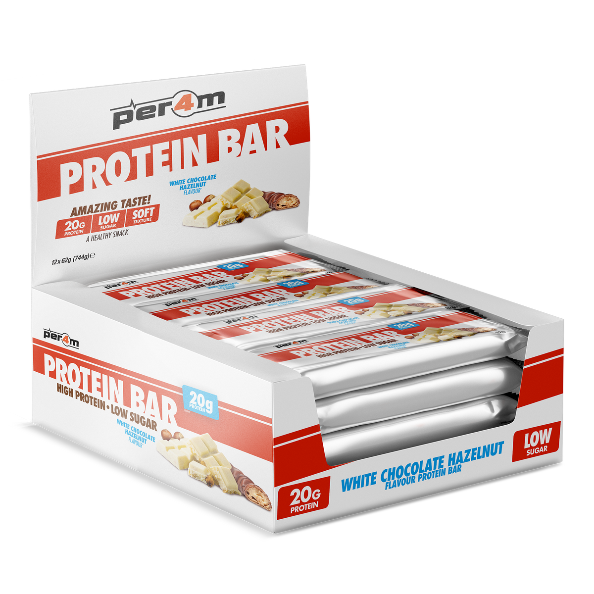 Per4m Protein Bar 12x62g - White Chocolate Hazelnut