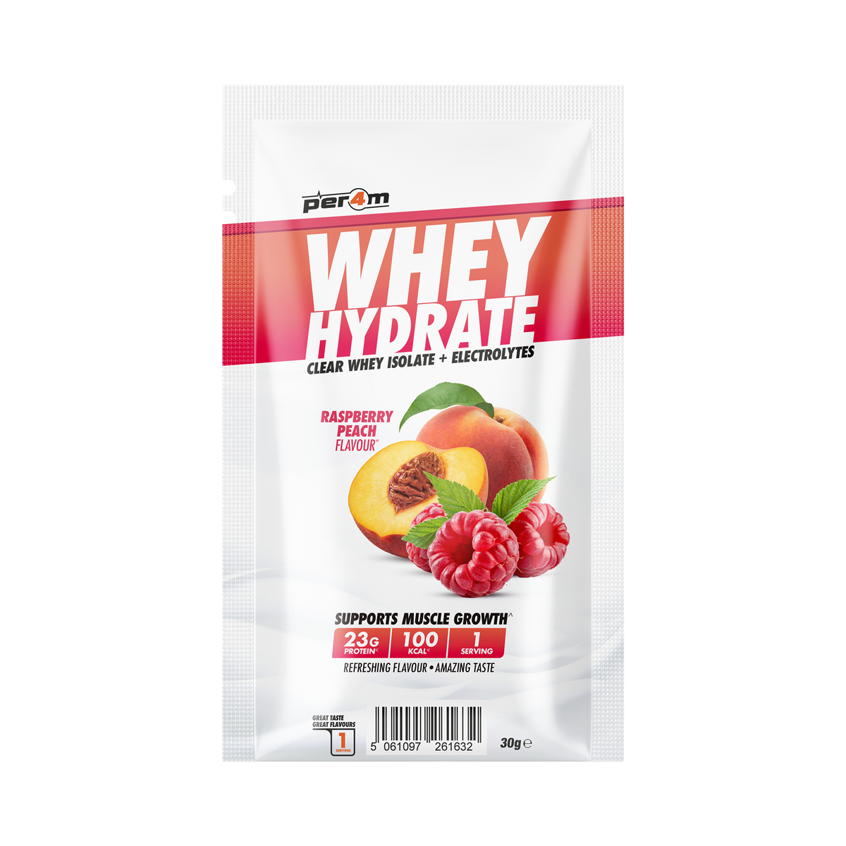 Per4m Whey Hydrate sachet Raspberry & Peach