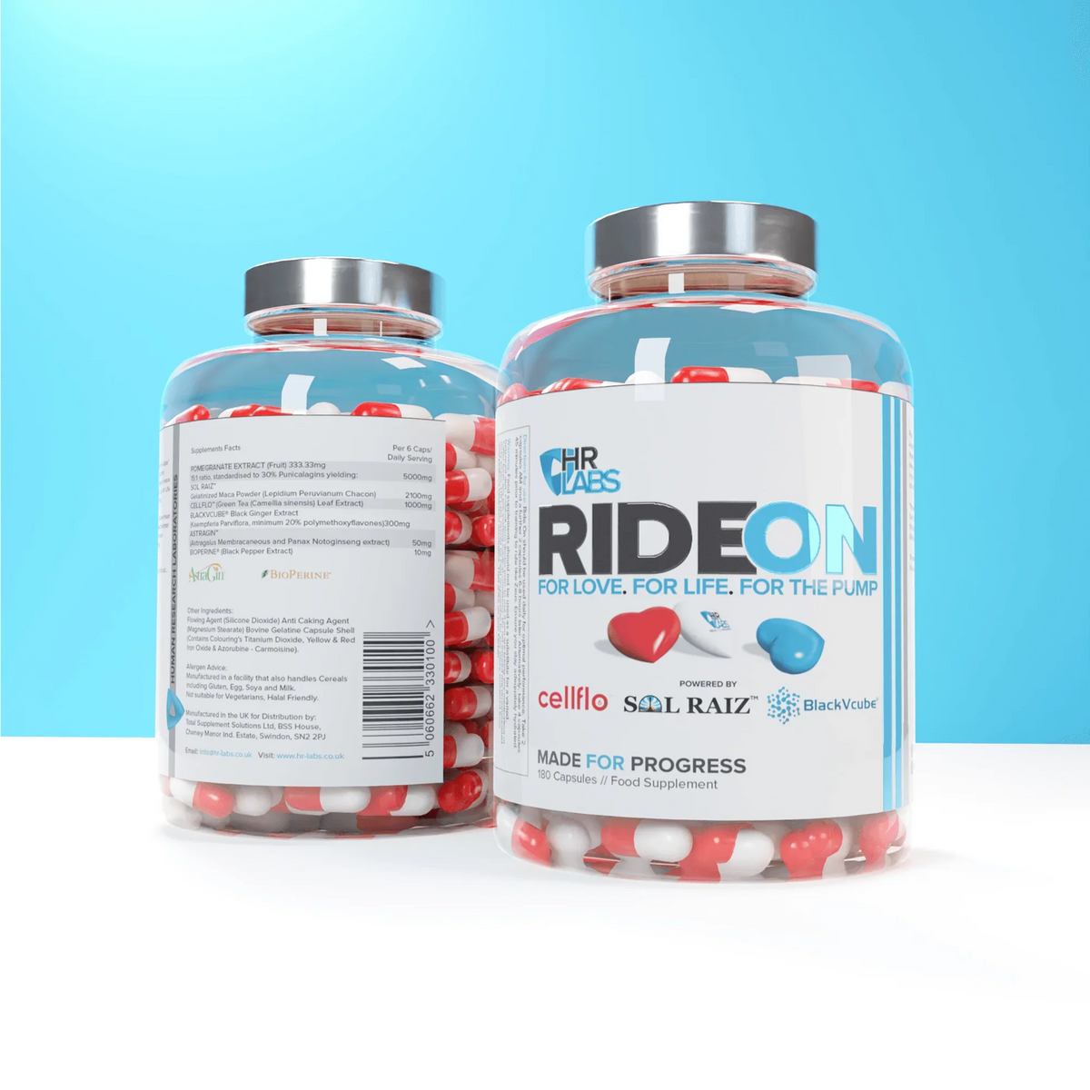 HR Labs Ride On 180 caps stim-free performance capsules