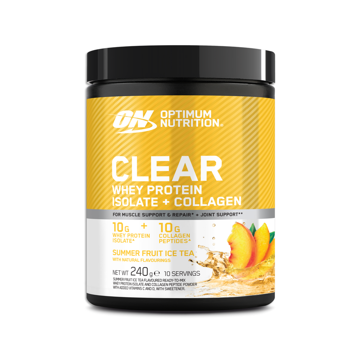 Optimum Nutrition Clear Whey + Collagen 240g Summer Fruit Ice Tea