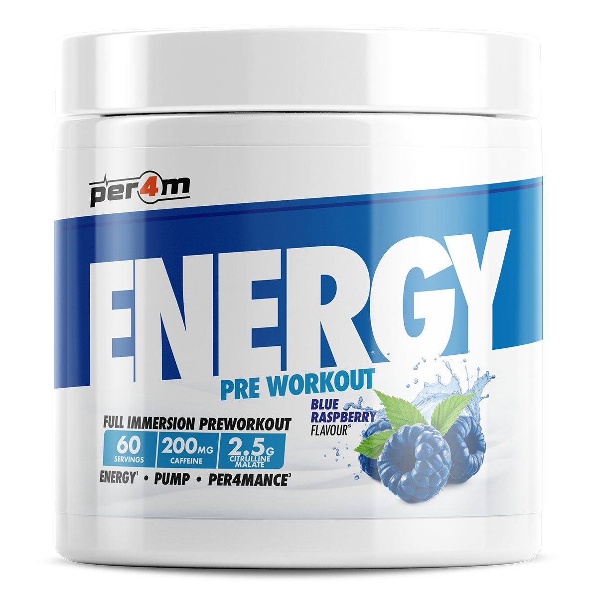 Per4m Energy Pre Workout 390g - Blue Raspberry