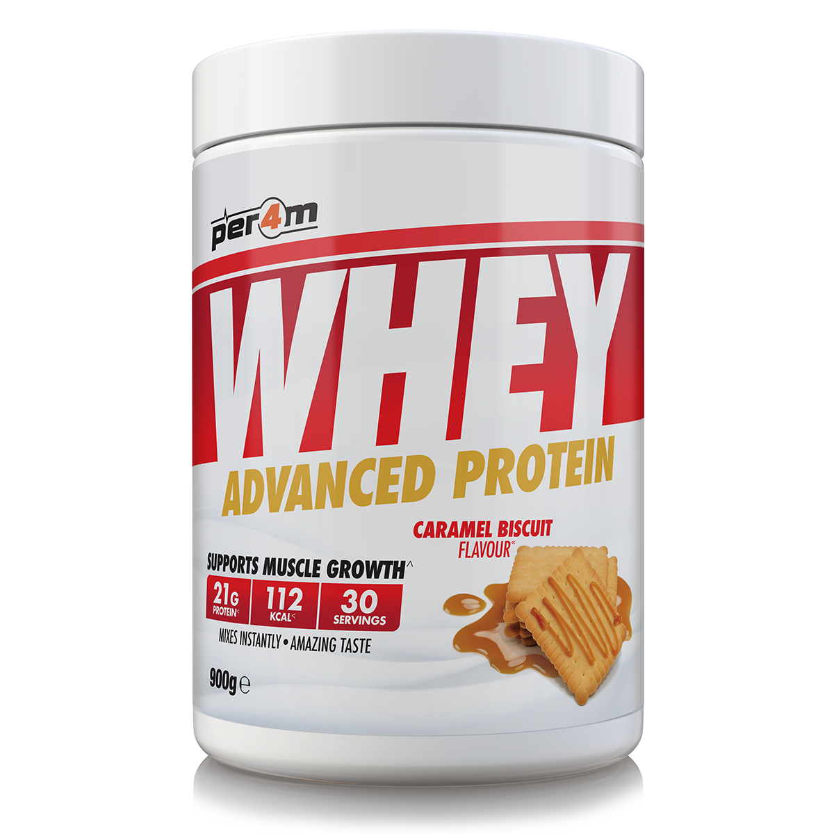 Per4m Advanced Whey Protein 900g - Caramel Biscuit