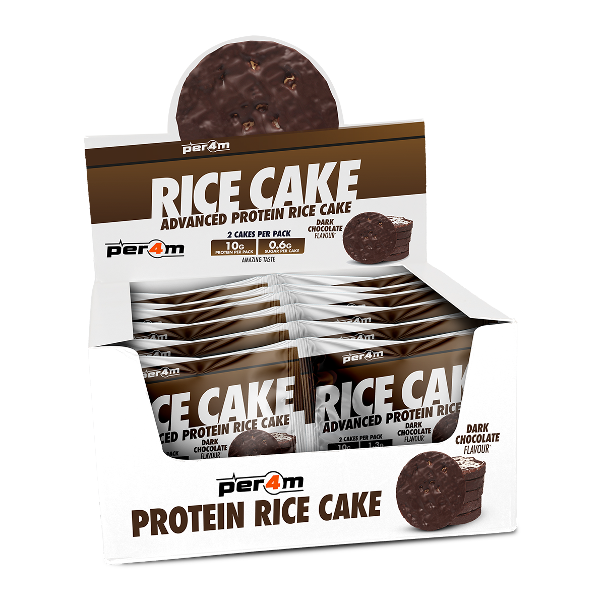 Per4m Rice Cake 12x64g - Dark Chocolate