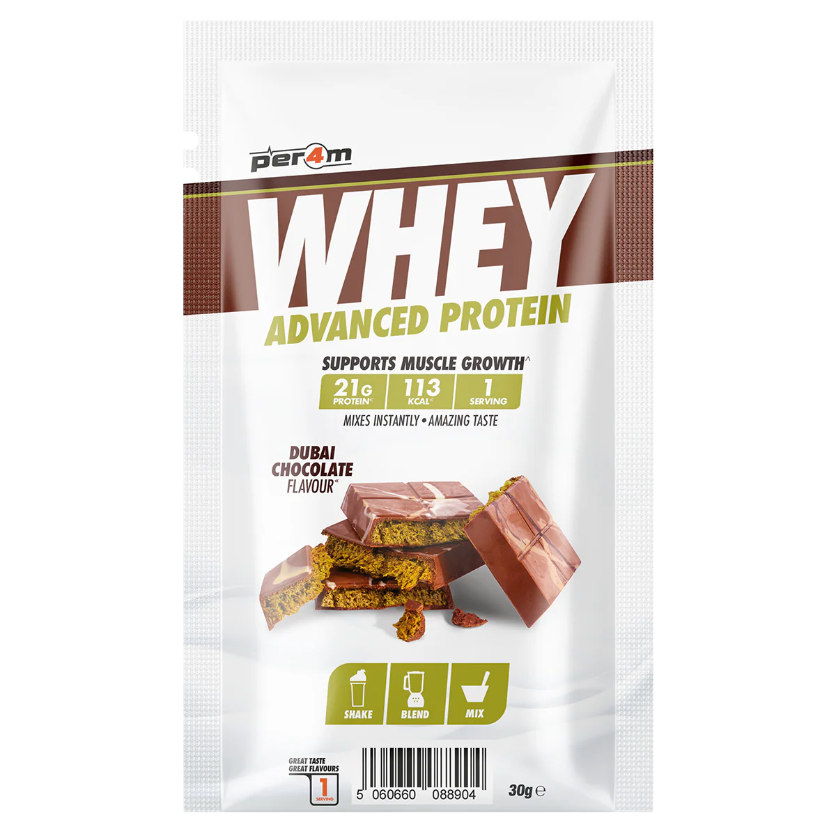 Per4m Advanced Whey Protein Sachet 30g Dubai Chocolate