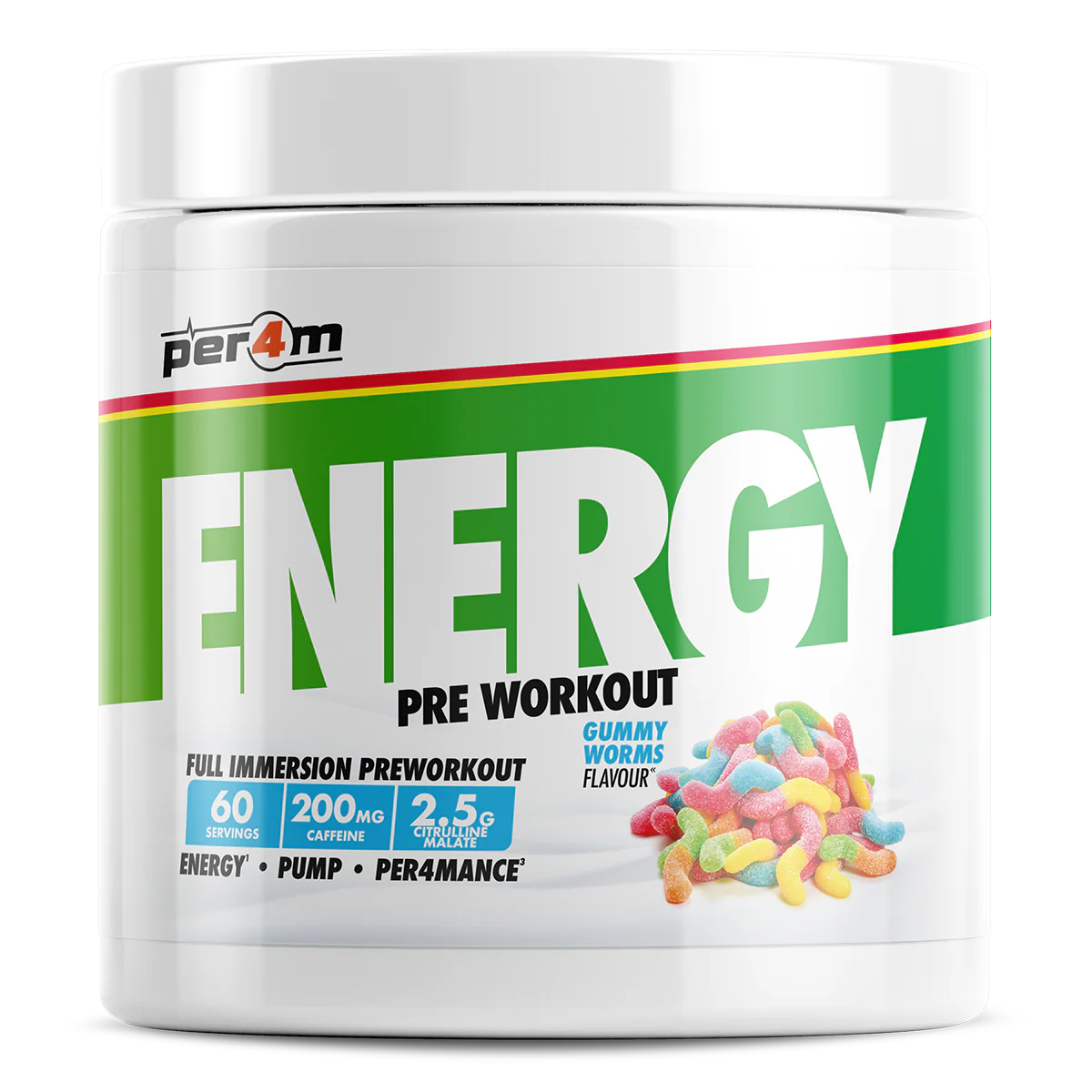 Per4m Energy Pre Workout 390g Gummy Worms