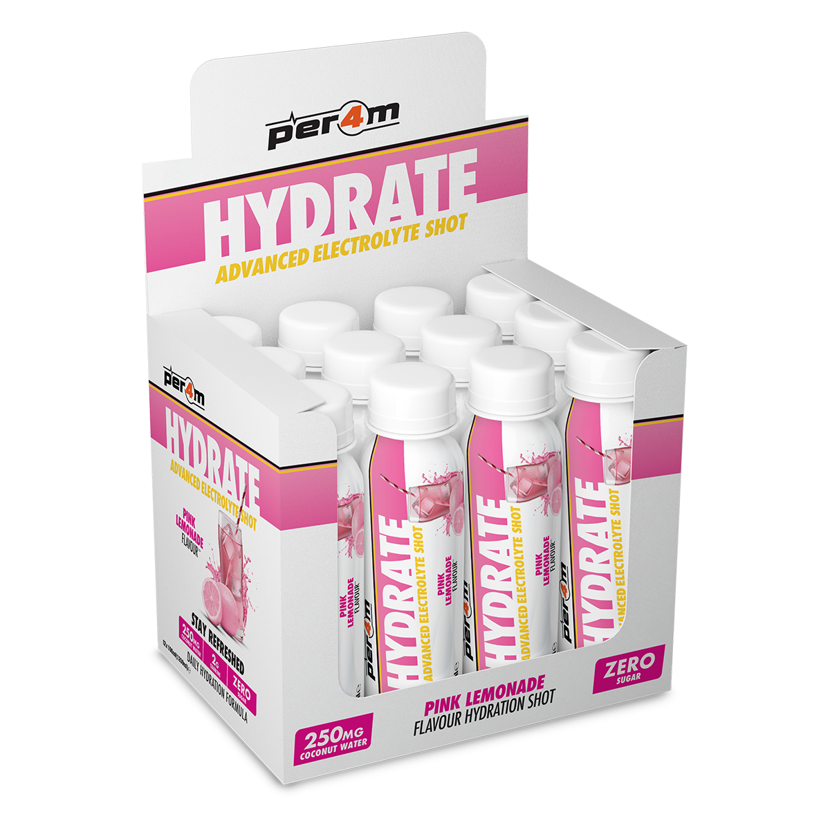 Per4m Hydrate Advanced Electrolyte Shot 12x100ml - Pink Lemonade
