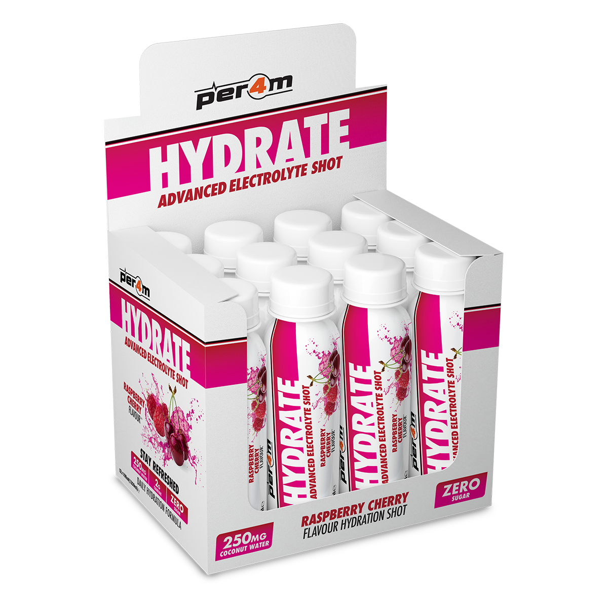 Per4m Hydrate Advanced Electrolyte Shot 12x100ml - Raspberry Cherry