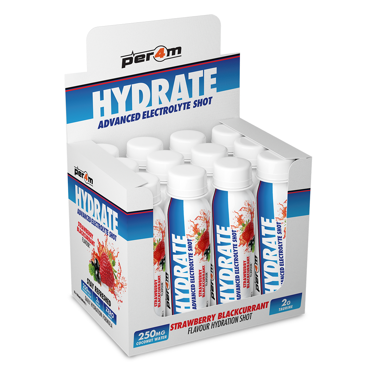 Per4m Hydrate Advanced Electrolyte Shot 12x100ml - Strawberry Blackcurrant