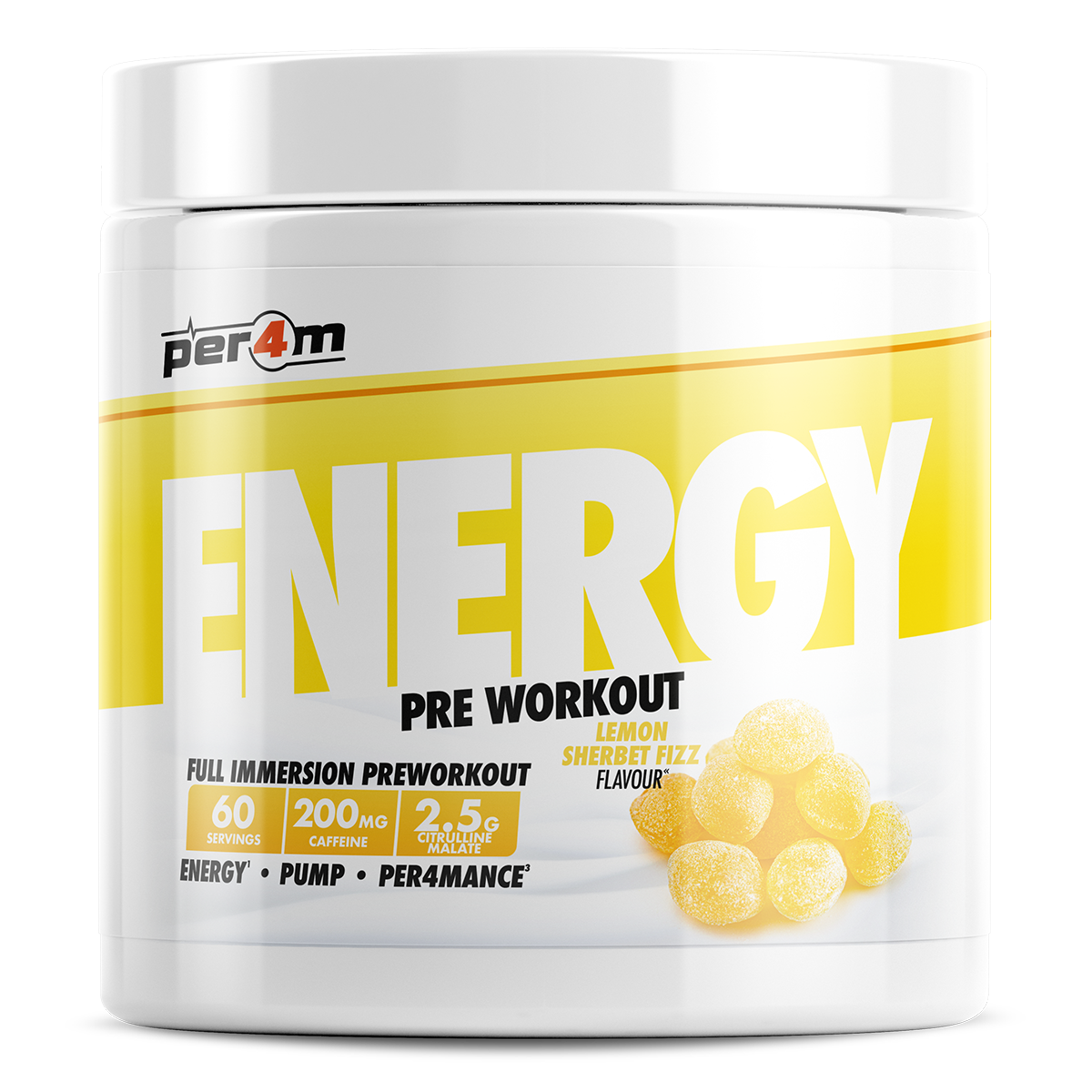 Per4m Energy Pre Workout 390g - Lemon Sherbet Fizz