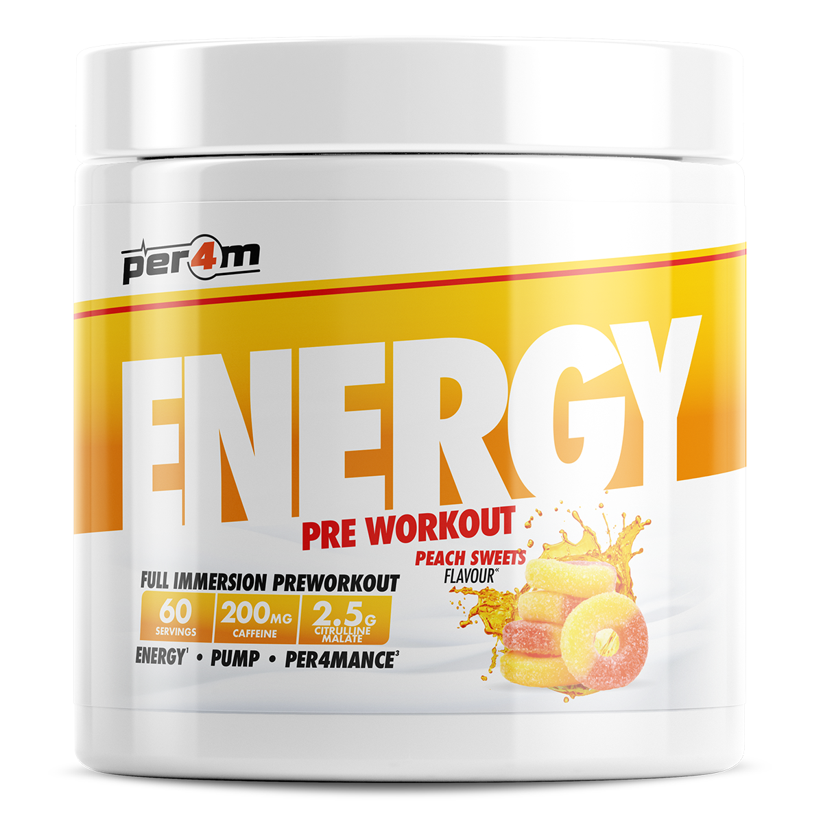 Per4m Energy Pre Workout 390g - Peach Sweets