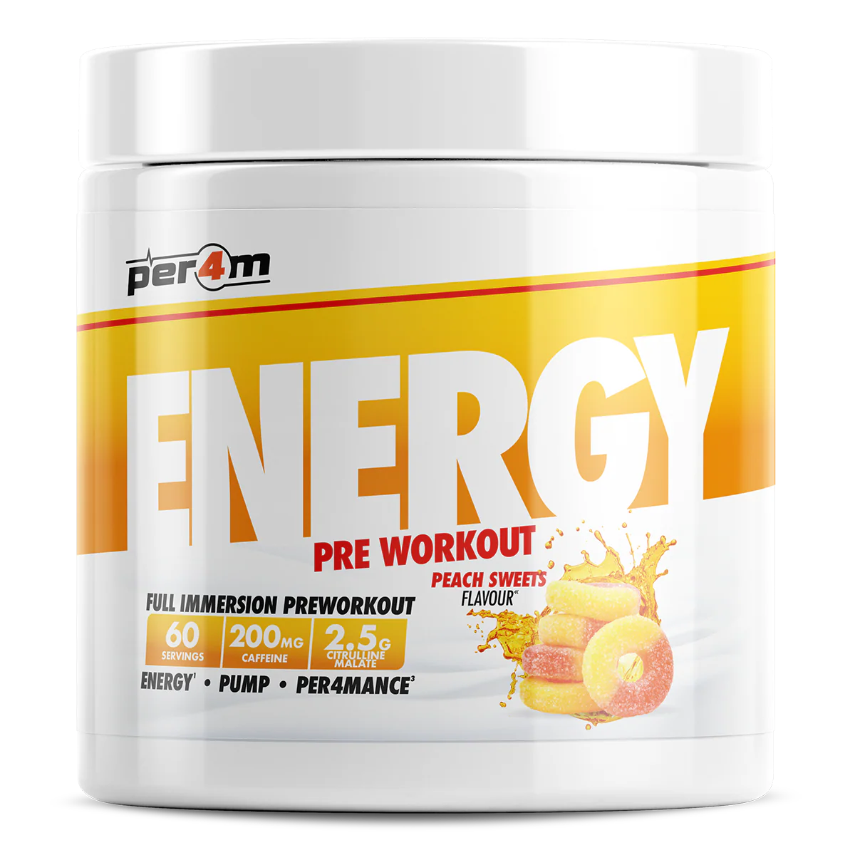 Per4m Energy Pre Workout 390g Peach Sweets