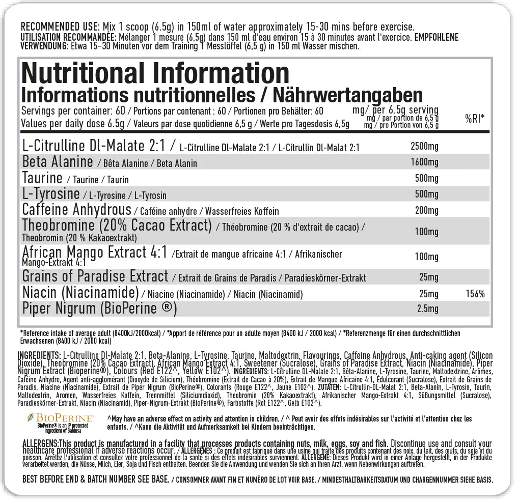 Per4m Energy Pre Workout 390g Peach Sweets