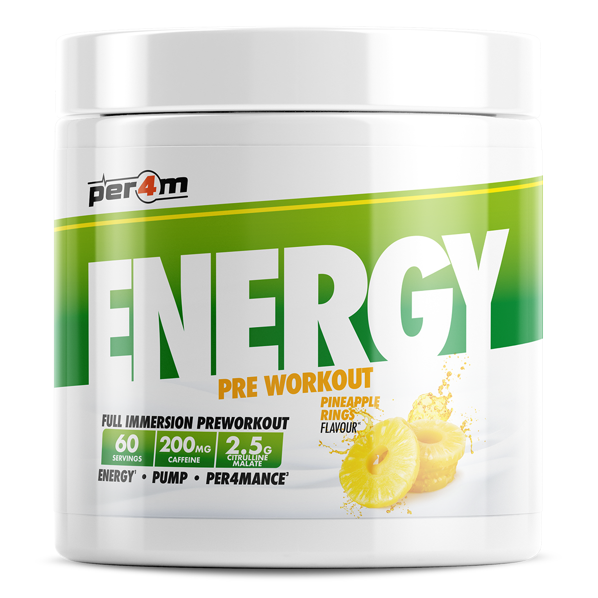 Per4m Energy Pre Workout 390g - Pineapple Rings