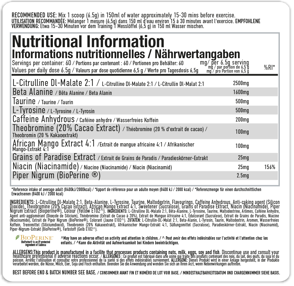 Per4m Energy Pre Workout 390g Pineapple Rings
