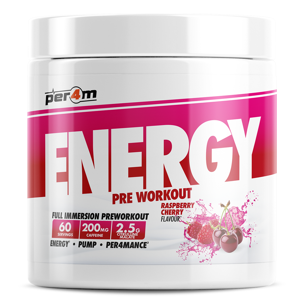 Per4m Energy Pre Workout 390g - Raspberry Cherry