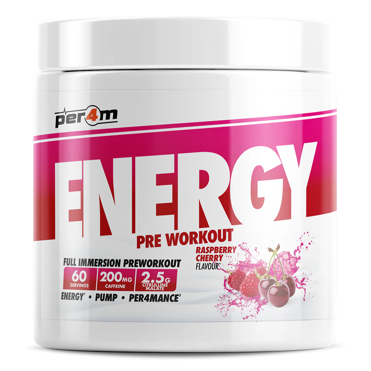Per4m Energy Pre Workout 390g Raspberry Cherry