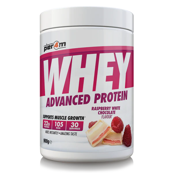 Per4m Advanced Whey Protein 900g Raspberry White Chocolate