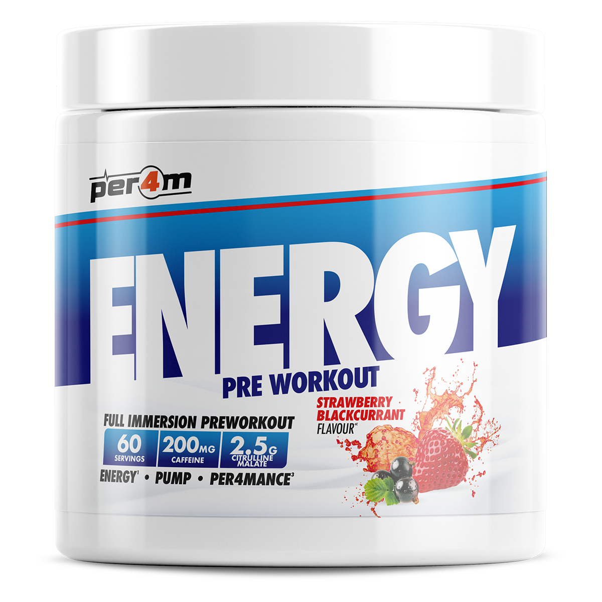 Per4m Energy Pre Workout 390g - Strawberry Blackcurrant