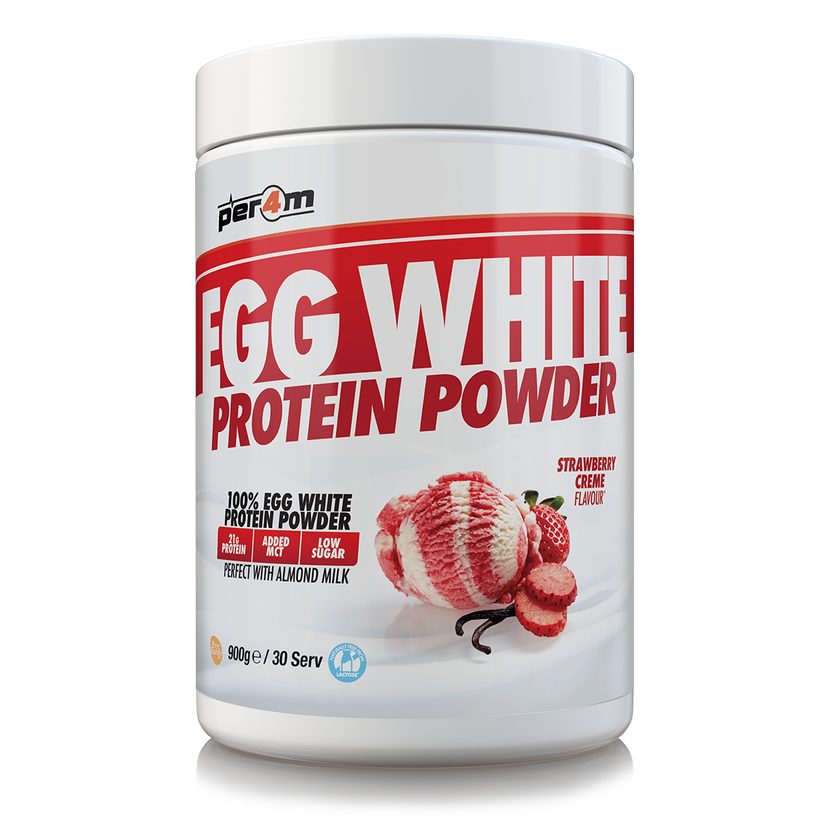Per4m Egg Protein 900g - Strawberry Creme
