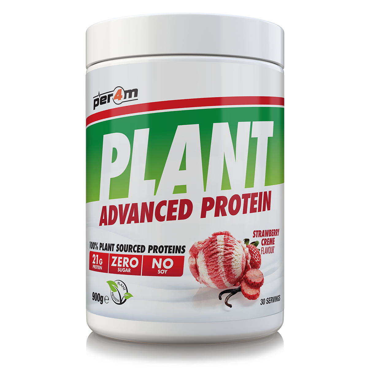 Per4m Plant Protein 900g - Strawberry Creme