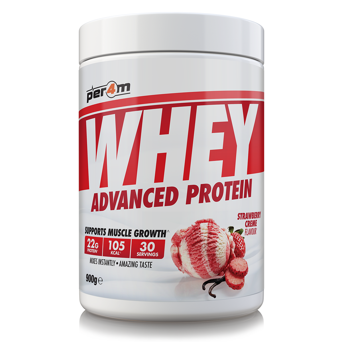 Per4m Advanced Whey Protein 900g - Strawberry Creme